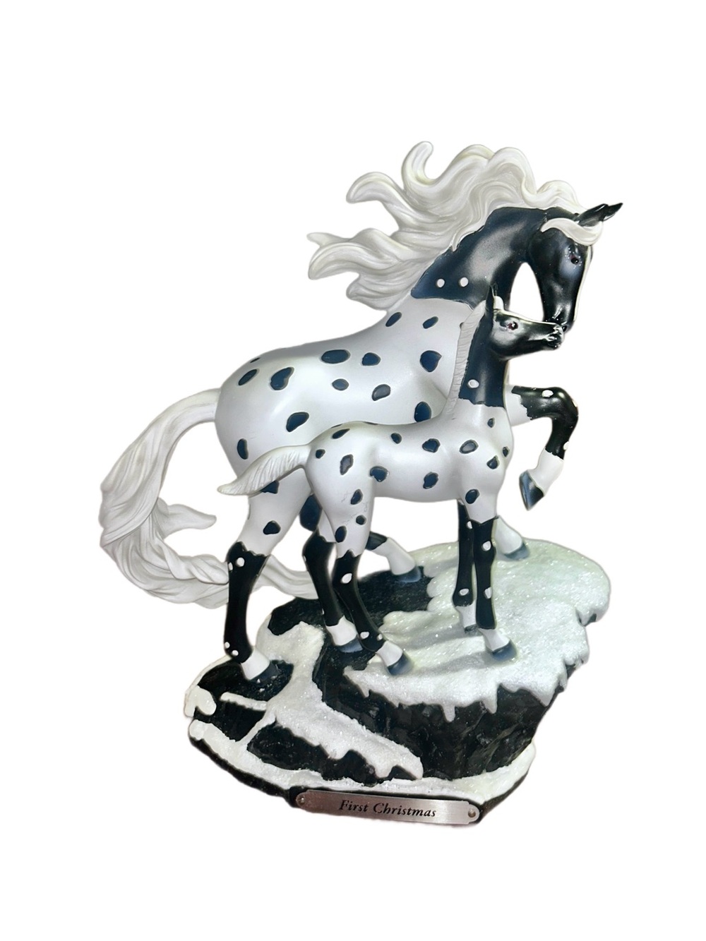 Trail of Painted Ponies “First Christmas”Black & White Camouflage Mare/Foal New